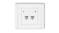 FLEXI Gniazdo telefoniczne podwójne 2xRJ11, 4-stykowe, beznarzędziowe biały FGT-2