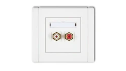 FLEXI Gniazdo podwójne RCA (typu cinch - biały i czerwony, pozłacane) biały FGRCA-2