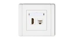 FLEXI Gniazdo pojedyncze HDMI + gniazdo komp. poj. 1xRJ45, kat. 5e, 8-stykowe biały FGHK