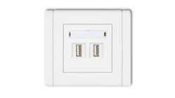 FLEXI Gniazdo podwójne 2xUSB-AA biały FGUSB-2