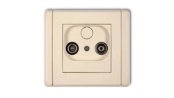 FLEXI Gniazdo antenowe RTV przelotowe 12dB beżowy 1FG12P