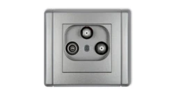 FLEXI Gniazdo antenowe 2 wyjścia SAT + TV srebrny metalik 7FGSN