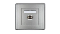 FLEXI Gniazdo antenowe pojedyncze typu F (SAT) niklowane srebrny metalik 7FGF-1