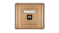 FLEXI Gniazdo antenowe pojedyncze TV złoty metalik 8FGTV-1