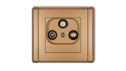 FLEXI Gniazdo antenowe 2 wyjścia SAT + TV złoty metalik 8FGSN