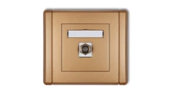 FLEXI Gniazdo antenowe pojedyncze typu F (SAT) niklowane złoty metalik 8FGF-1