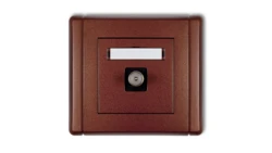 FLEXI Gniazdo antenowe pojedyncze TV brązowy metalik 9FGTV-1