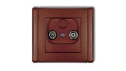 FLEXI Gniazdo antenowe RTV przelotowe 15dB brązowy metalik 9FG15P