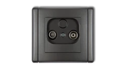 FLEXI Gniazdo antenowe RTV przelotowe 15dB grafitowy 11FG15P