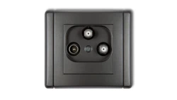 FLEXI Gniazdo antenowe 2 wyjścia SAT + TV grafitowy 11FGSN