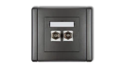 FLEXI Gniazdo antenowe podwójne typu F (SAT) niklowane grafitowy 11FGF-2