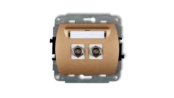 TREND Gniazdo antenowe podwójnego typu F (SAT) niklowany złoty metalik 8GF-2