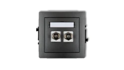 DECO Gniazdo antenowe podwójnego typu F (SAT) pozłacany grafitowy 11DGF-2.1