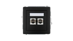 DECO Gniazdo antenowe podwójnego typu F (SAT) pozłacany czarny mat 12DGF-2.1