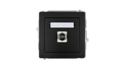 DECO Gniazdo antenowe pojedyncze typu F (SAT) pozłacany czarny mat 12DGF-1.1