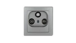 DECO Gniazdo antenowe RTV-SAT końcowe 1,5dB srebrny metalik 7DGS