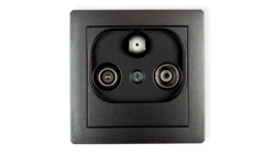 DECO Gniazdo antenowe RTV-SAT końcowe 1,5dB grafitowy 11DGS