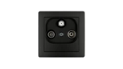 DECO Gniazdo antenowe RTV-SAT końcowe 1,5dB czarny mat 12DGS