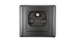 FLEXI Gniazdo antenowe RTV-SAT końcowe 1,5dB grafitowy 11FGS