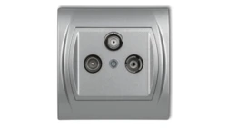 LOGO Gniazdo antenowe RTV-SAT końcowe 1,5dB srebrny metalik 7LGS