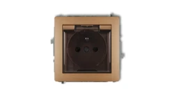 DECO Gniazdo bryzgoszczelne z/u (klapka dymna) złoty metalik 8DGPB-1zdp