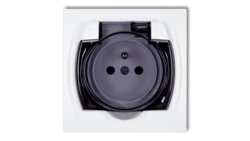 LOGO Gniazdo bryzgoszczelne z/u (klapka dymna) biały LGPB-1zdp