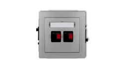 DECO Gniazdo głośnikowe podwójne srebrny metalik 7DGG-2