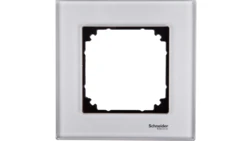 Merten M-Elegance Ramka pojedyncza szklana diamentowy srebrny MTN4010-3260