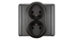 FLEXI Gniazdo podwójne z/u grafitowy 11FGP-2zp