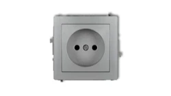 DECO Gniazdo pojedyncze b/u srebrny metalik 7DGP-1p