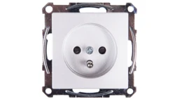 Merten System M Gniazdo pojedyncze z/u 16A IP20 z przesłonami aluminium MTN2600-0460