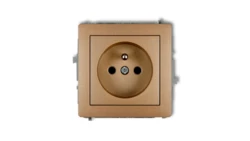 DECO Gniazdo pojedyncze z/u 2P+Z złoty metalik 8DGP-1zp