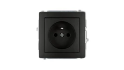 DECO Gniazdo pojedyncze z/u 2P+Z czarny mat 12DGP-1zp