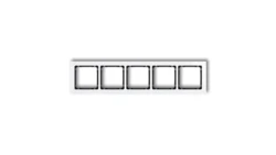 DECO Ramka pięciokrotna - efekt szkła (ramka: biała spód: czarny) biały 0-12-DRS-5