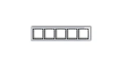 DECO Ramka pięciokrotna - efekt szkła (ramka: szara spód: czarny) szary 15-12-DRS-5