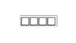 DECO Ramka poczwórna - efekt szkła (ramka: biała spód: czarny) biały 0-12-DRS-4