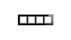 DECO Ramka poczwórna - efekt szkła (ramka: czarna spód: grafitowy) czarny 12-11-DRS-4