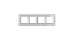 DECO Ramka poczwórna - efekt szkła (ramka: szara spód: biały) szary 15-0-DRS-4