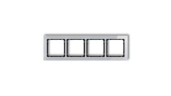 DECO Ramka poczwórna - efekt szkła (ramka: szara spód: czarny) szary 15-12-DRS-4