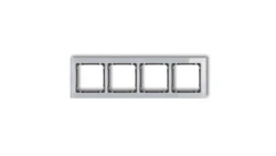 DECO Ramka poczwórna - efekt szkła (ramka: szara spód: grafitowy) szary 15-11-DRS-4