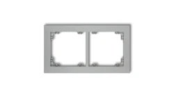 DECO Ramka podwójna srebrny metalik 7DR-2