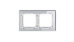DECO Ramka podwójna - efekt szkła (ramka: szara spód: biały) szary 15-0-DRS-2