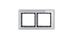 DECO Ramka podwójna - efekt szkła (ramka: szara spód: czarny) szary 15-12-DRS-2