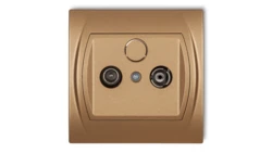 LOGO Gniazdo antenowe RTV końcowe 2dB złoty metalik 8LG2K