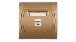 LOGO Gniazdo komputerowe pojedyncze 1xRJ45, kat. 5e, 8-stykowy złoty metalik 8LGK-1