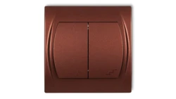 LOGO Łącznik jednobiegunowy ze schodowym podświetlany brązowy metalik 9LWP-10L