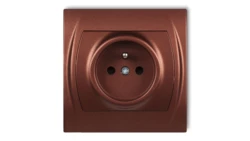 LOGO Gniazdo pojedyncze z/u 2P+Z brĄzowy metalik 9LGP-1zp