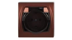 LOGO Gniazdo bryzgoszczelne z/u SCHUKO (klapka dymna) brązowy metalik 9LGPB-1sdp