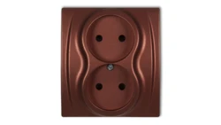 LOGO Gniazdo podwójne b/u brĄzowy metalik 9LGP-2p