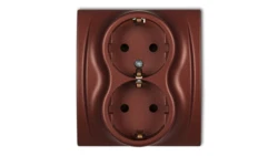 LOGO Gniazdo podwójne z/u SCHUKO brązowy metalik 9LGP-2sp